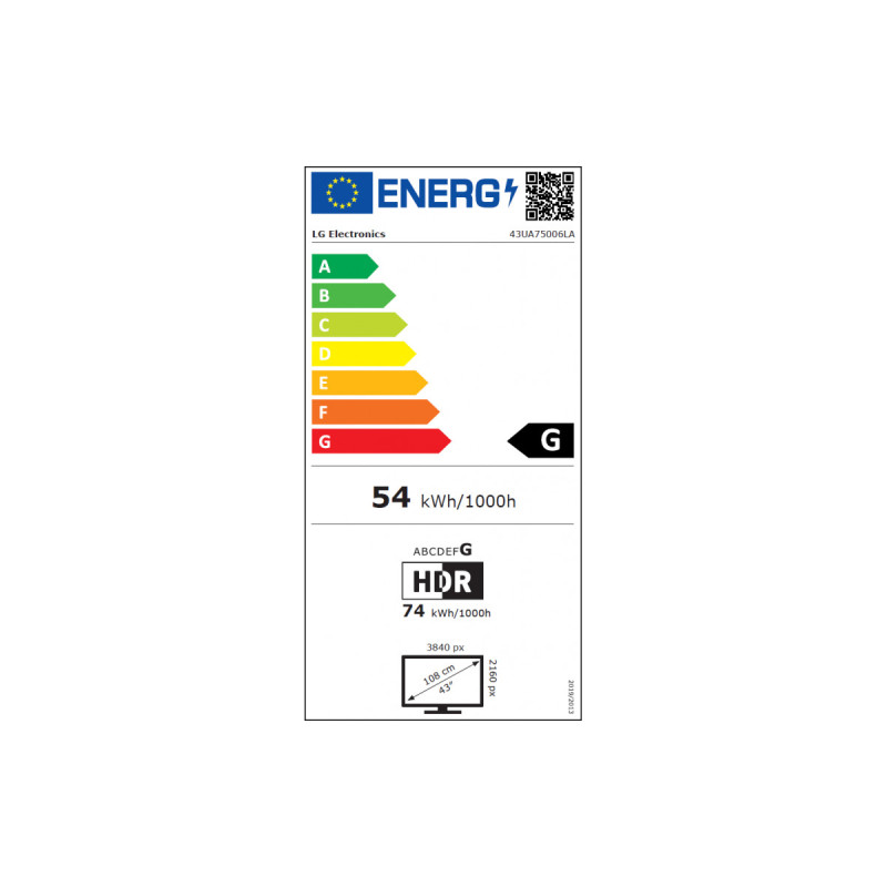 TV - LED - LG - 108 cm - 4K - 50Hz - Smart TV - Processeur α7 AI 4K Gen8 - 43UA75006LA-AEU