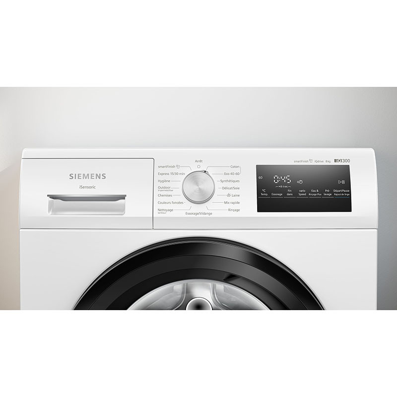 Lave-linge hublot 1200 tr/min 8 kg Blanc - SIEMENS - WM12N228FR