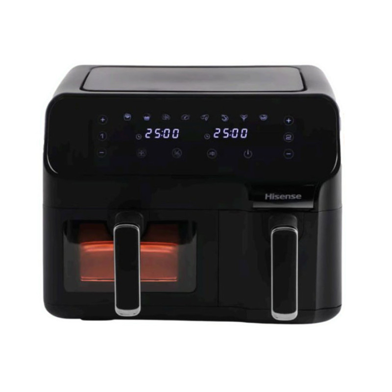 Friteuse sans huile à air chaud à 2 compartiments 5,5 L Noir - HISENSE - H11AFBK2S5