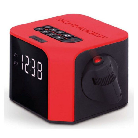 Radio-réveil Luna Rouge/Noir - SCHNEIDER - SC360R