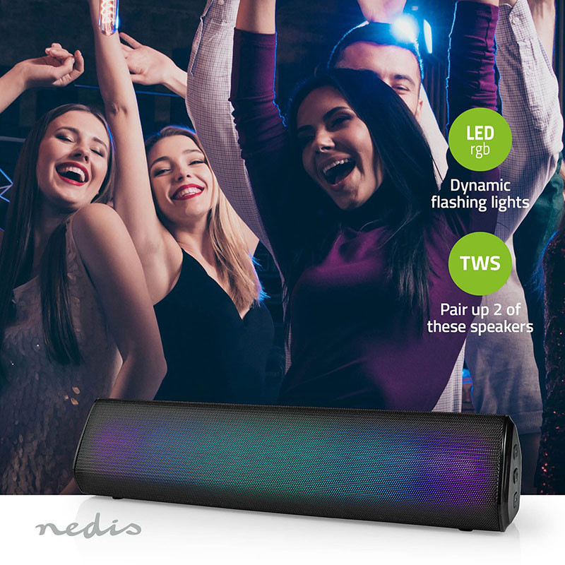 Enceinte Bluetooth sans fil 18 W Noir - NEDIS - SPBT2006BK