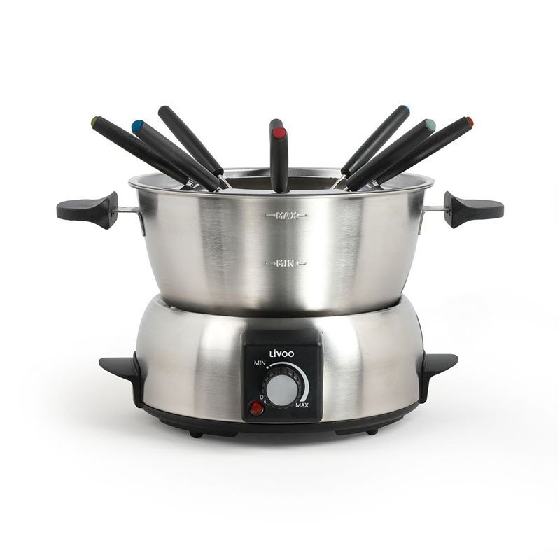 Fondue électrique 8 Fourchettes 1000 W Inox - LIVOO - DOC263