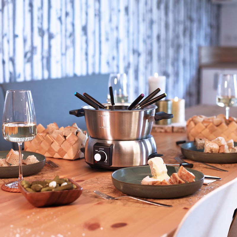 Fondue électrique 8 Fourchettes 1000 W Inox - LIVOO - DOC263