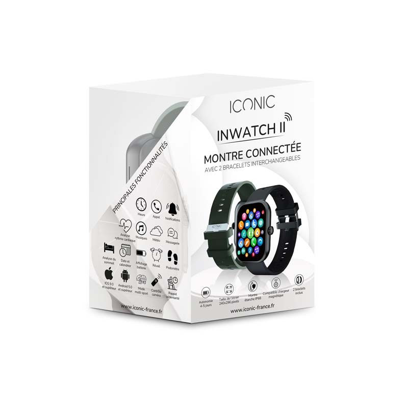 Montre connectée Inwatch II cadran noir- ICONIC - INWATCHIIBLACK12