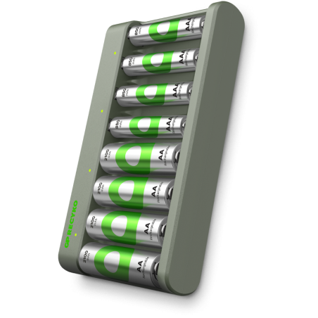 Chargeur de piles USB E821 Recyko 4 piles AA 2100mAh + 4 piles AAA 850mAh Noir/Gris - GP - 202267