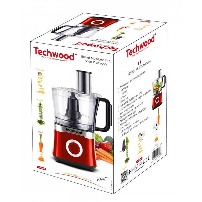 Robot multifonctions 800W 1,5L Rouge - TECHWOOD - ROBTRO6855TECH
