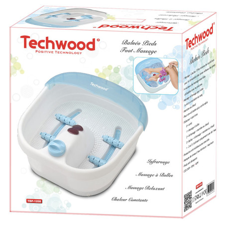Balnéo pour pieds Blanc/Bleu - TECHWOOD - BEATTBP1208TECH