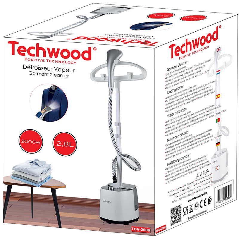 Défroisseur vapeur vertical 2000 W Blanc - TECHWOOD - VAPTDV2006TECH