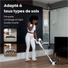 Aspirateur balai sans fil avec station de vidage automatique 500 W Blanc - EZICLEAN - CYCLOMAX R22 STATION