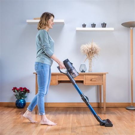 Aspirateur balai sans fil 250 W Gris/Bleu - EZICLEAN - CYCLOBOOST FR8 W