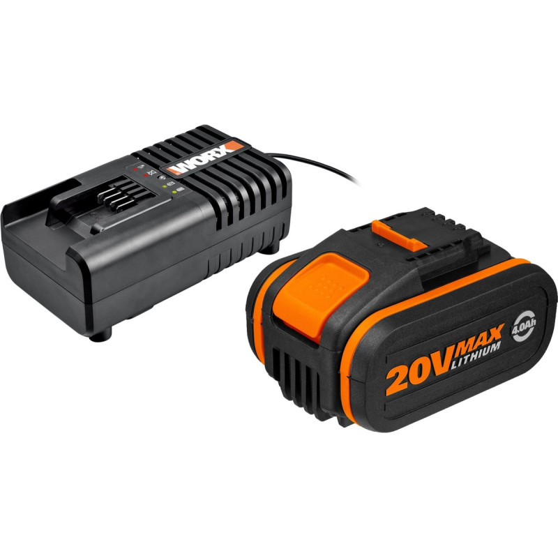 Pack combiné batterie 20V 4Ah avec chargeur Noir/Orange - WORX