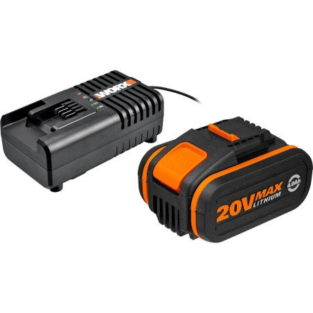 Pack combiné batterie 20V 4Ah avec chargeur Noir/Orange - WORX