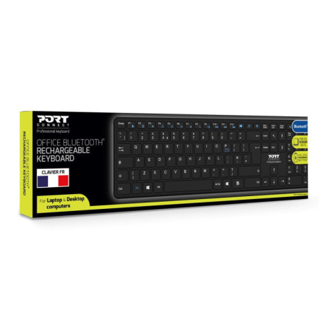 Clavier bluetooth rechargeable Office Pro noir - PORT DESIGNS - 900903