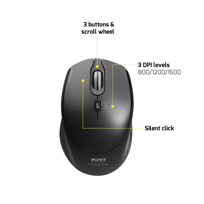 Clavier et souris sans fil Professional Office Pack - PORT DESIGNS - 900906