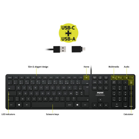 Clavier USB Executive Office - PORT DESIGNS - 900754