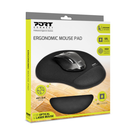 Tapis de souris ergonomique noir - PORT DESIGNS - 900717