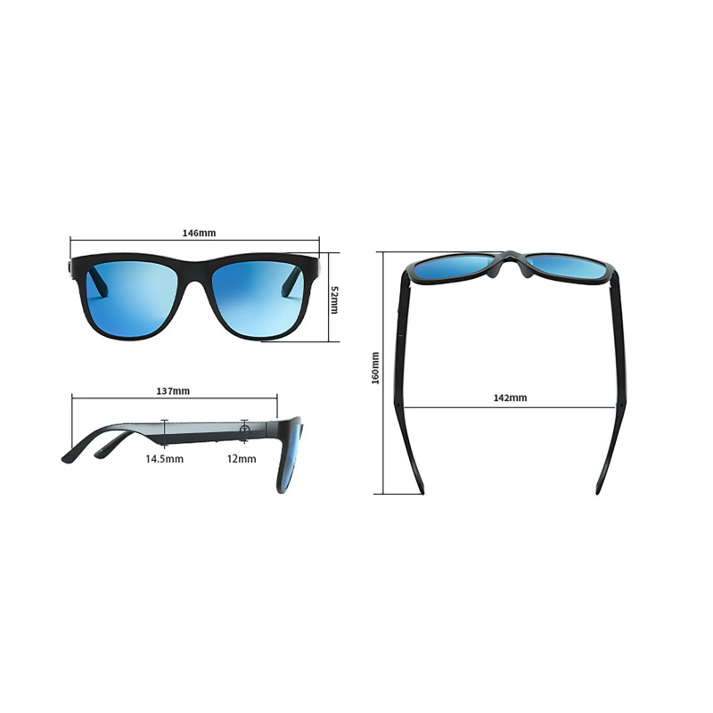 Lunettes de soleil intelligente Bluetooth - CALIBER - ACCSSGBLACKCALIB