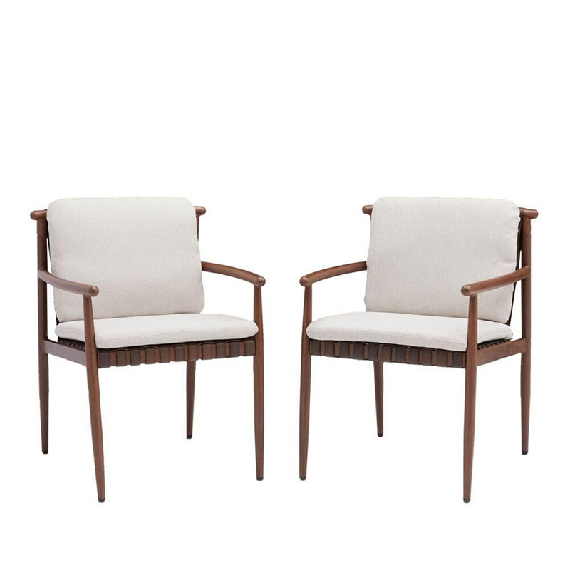 Set de 2 fauteuils en aluminium Retro effet bois - NATERIAL - 27810336