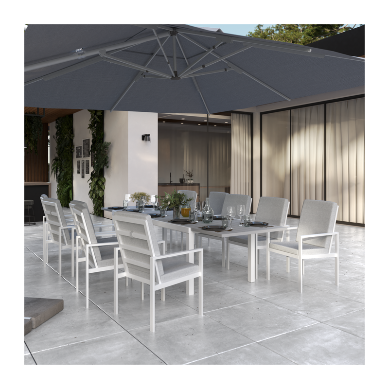 Set de 2 fauteuils Athena en aluminium Blanc/Gris - NATERIAL - 86545465