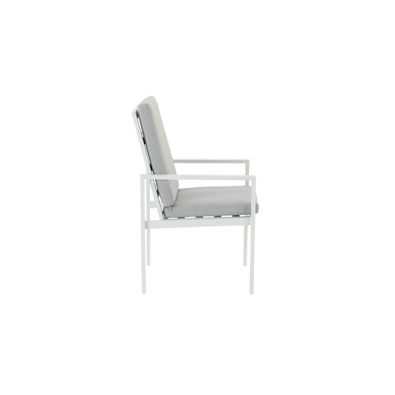 Set de 2 fauteuils Athena en aluminium Blanc/Gris - NATERIAL - 86545465
