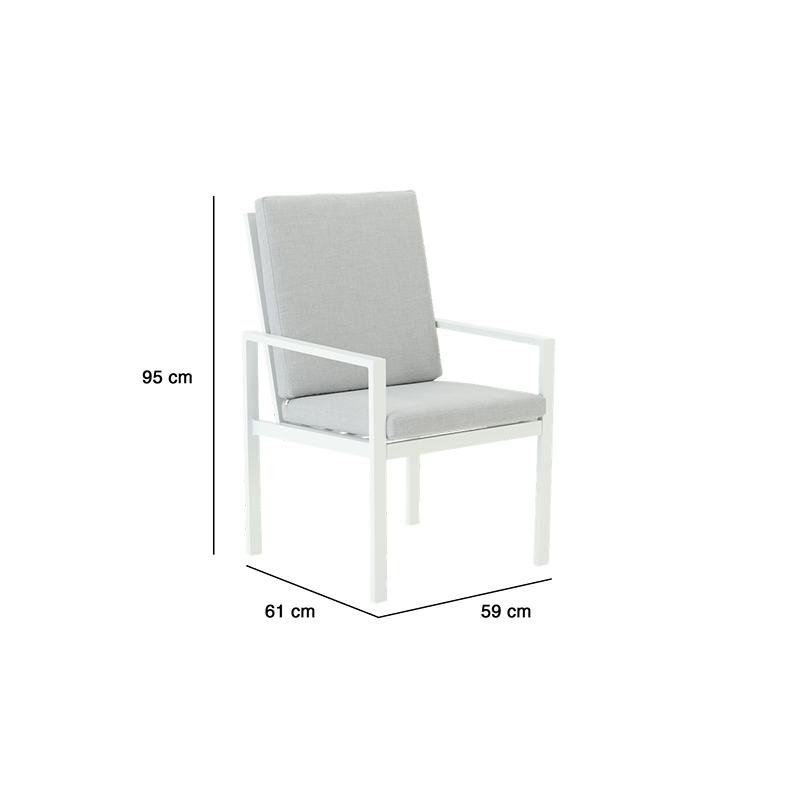 Set de 2 fauteuils Athena en aluminium Blanc/Gris - NATERIAL - 86545465