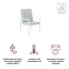 Set de 2 fauteuils Athena en aluminium Blanc/Gris - NATERIAL - 86545465