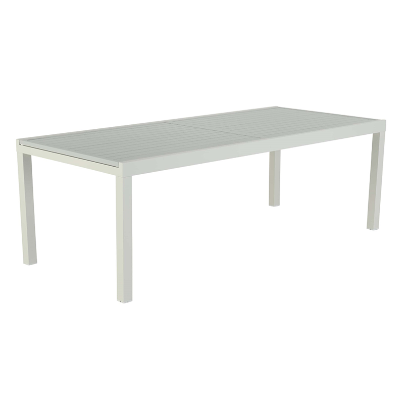 Table de jardin Athena extensible rectangulaire en aluminium Blanc/Gris - NATERIAL - 86545514