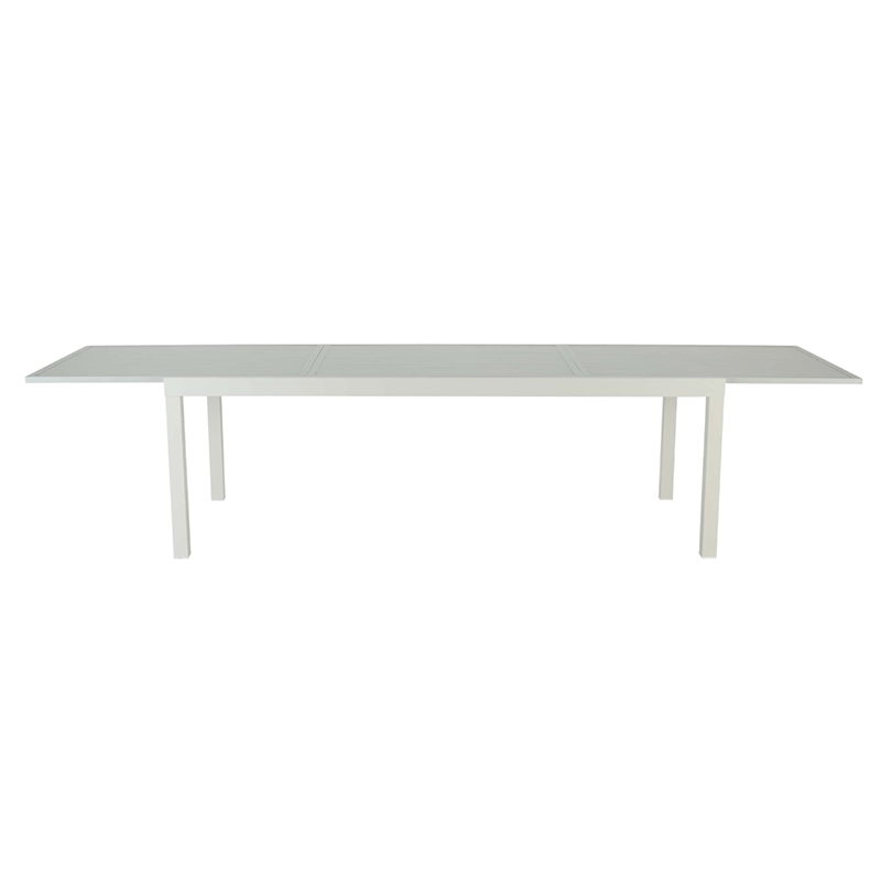 Table de jardin Athena extensible rectangulaire en aluminium Blanc/Gris - NATERIAL - 86545514