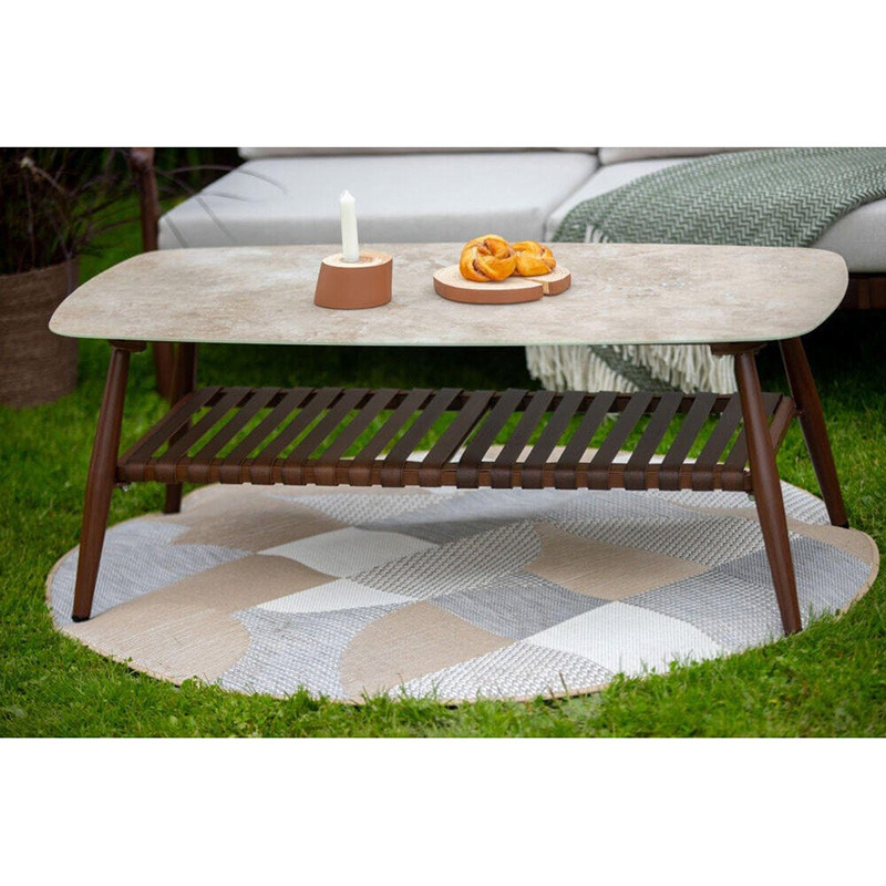 Table basse Retro en aluminium effet bois Beige/Marron - NATERIAL - 86545452