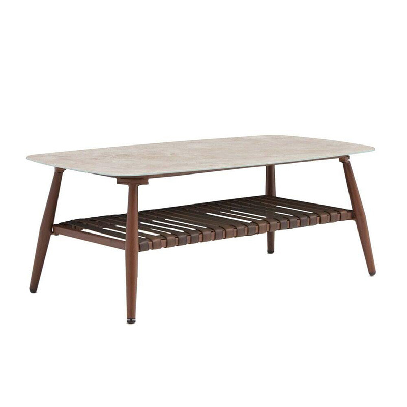 Table basse Retro en aluminium effet bois Beige/Marron - NATERIAL - 86545452