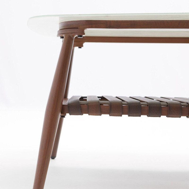 Table basse Retro en aluminium effet bois Beige/Marron - NATERIAL - 86545452