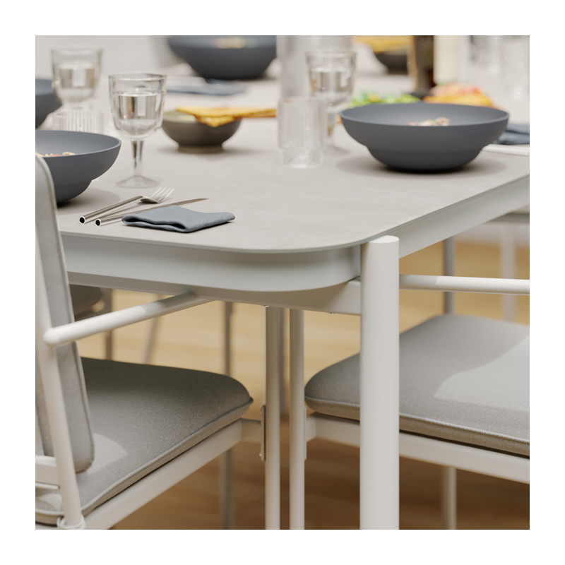 TABLE VERRE SIGMA BLC 200X100