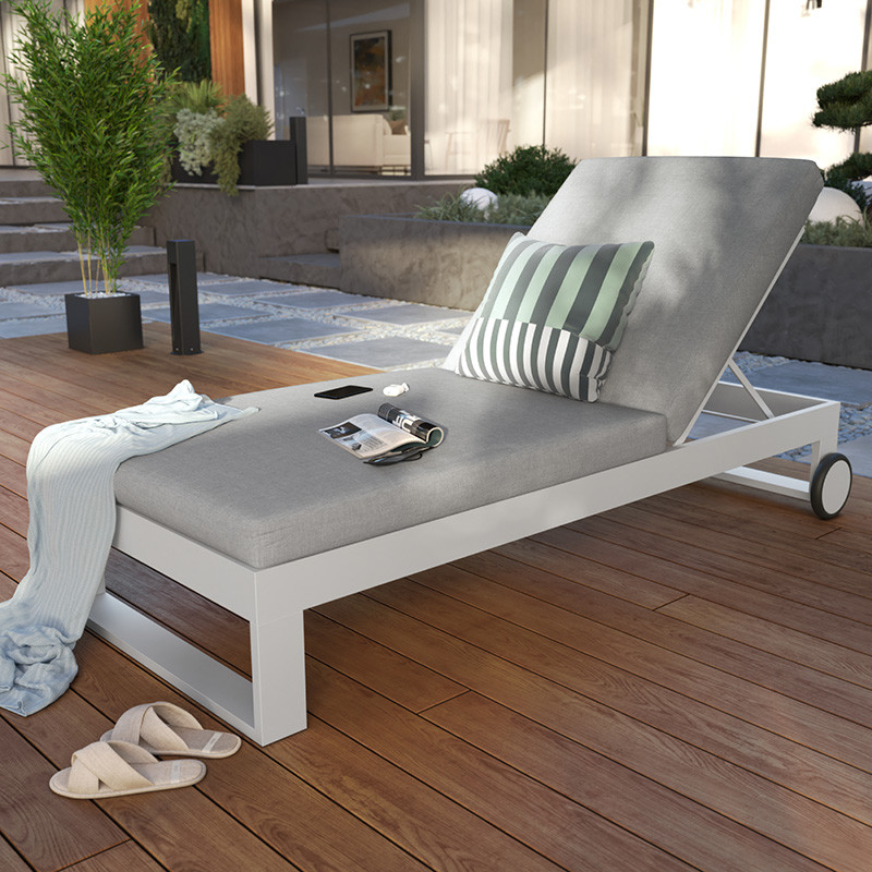 Bain de soleil Athena en aluminium Blanc/Gris - NATERIAL - 86549021