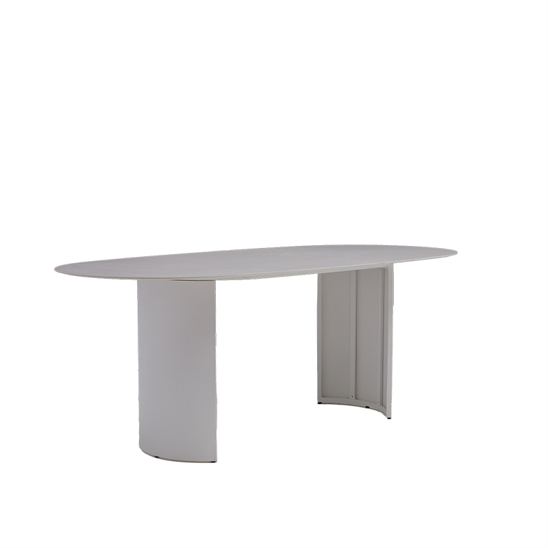 Table de repas Neptune ovale 6 places 200x100 Gris - NATERIAL - 8545487