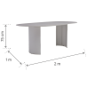 Table de repas Neptune ovale 6 places 200x100 Gris - NATERIAL - 8545487