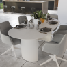 Table de repas Neptune ovale 6 places 200x100 Gris - NATERIAL - 8545487