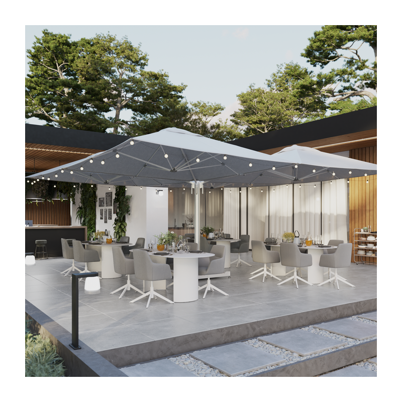 Table de repas Neptune ovale 6 places 200x100 Gris - NATERIAL - 8545487