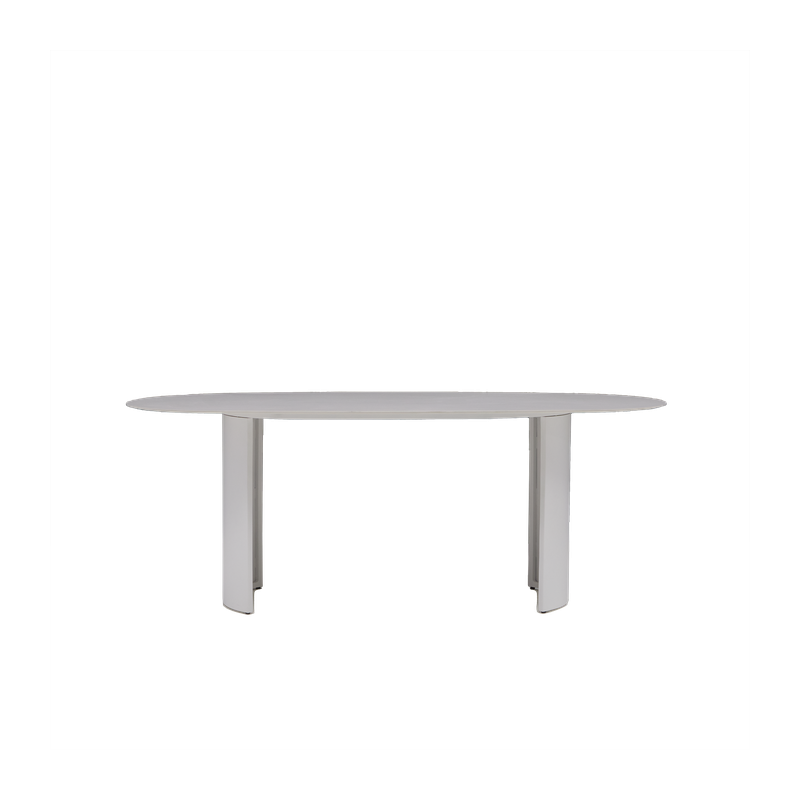 Table de repas Neptune ovale 6 places 200x100 Gris - NATERIAL - 8545487
