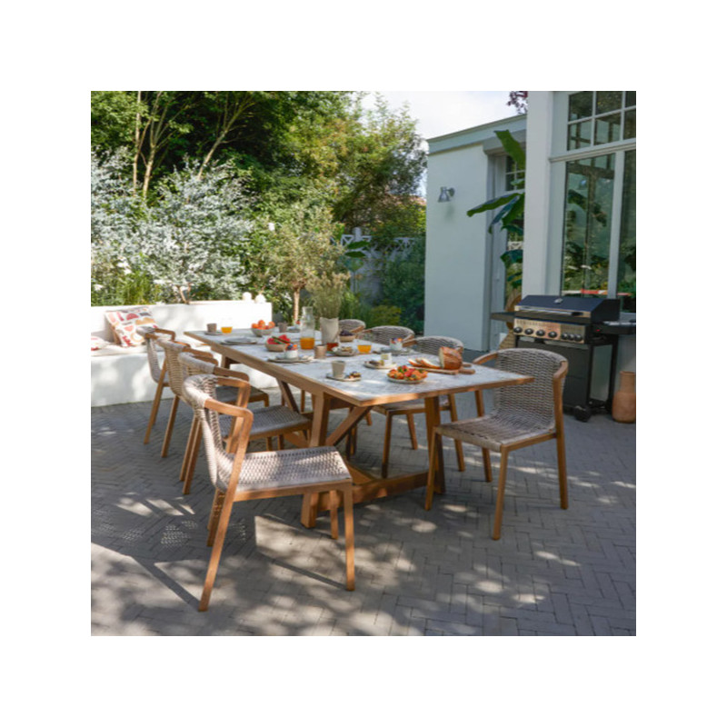 Table de jardin Gaia extensible 6/8 places Beige - NATERIAL - 90339740