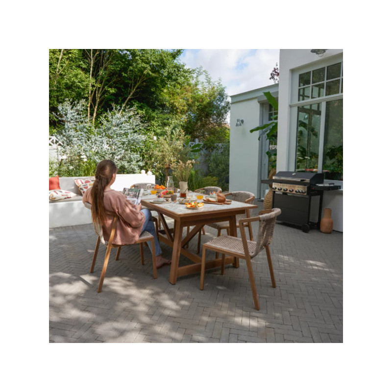 Table de jardin Gaia extensible 6/8 places Beige - NATERIAL - 90339740