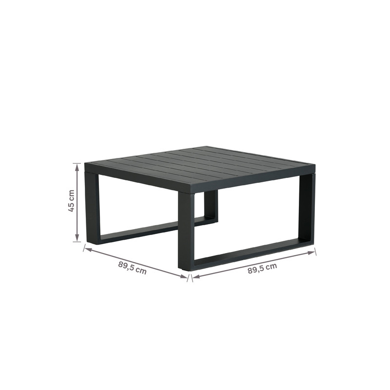 Table d’appoint carrée Athena Gris - NATERIAL - 86545441