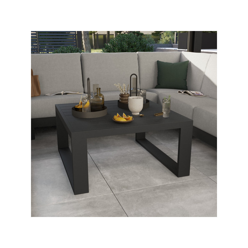 Table d’appoint carrée Athena Gris - NATERIAL - 86545441