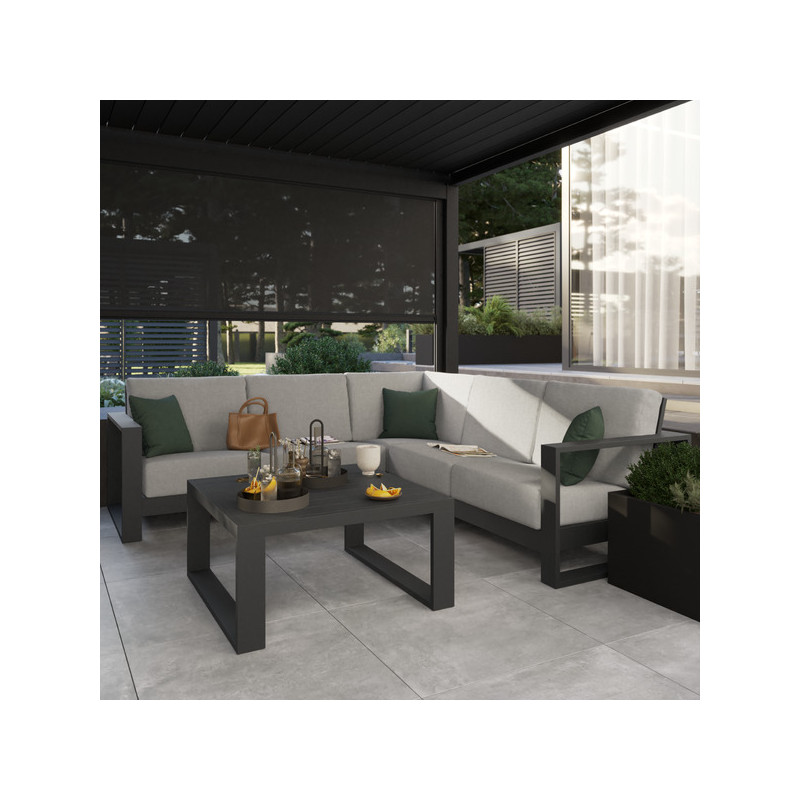 Table d’appoint carrée Athena Gris - NATERIAL - 86545441