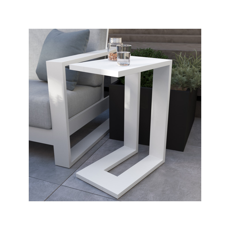 Table d’appoint haute Athena en aluminium Blanc - NATERIAL - 86545444