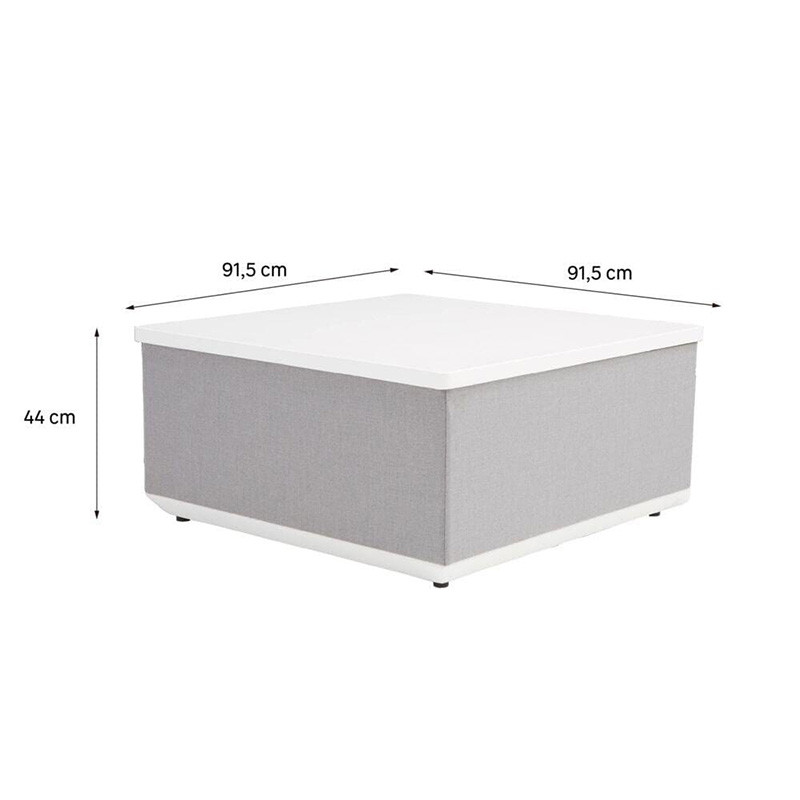 Table basse avec coffre Neptune en aluminium Gris/Blanc - NATERIAL - 86545468
