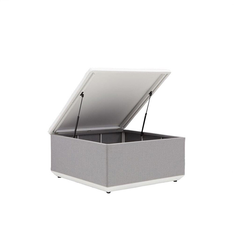 Table basse avec coffre Neptune en aluminium Gris/Blanc - NATERIAL - 86545468