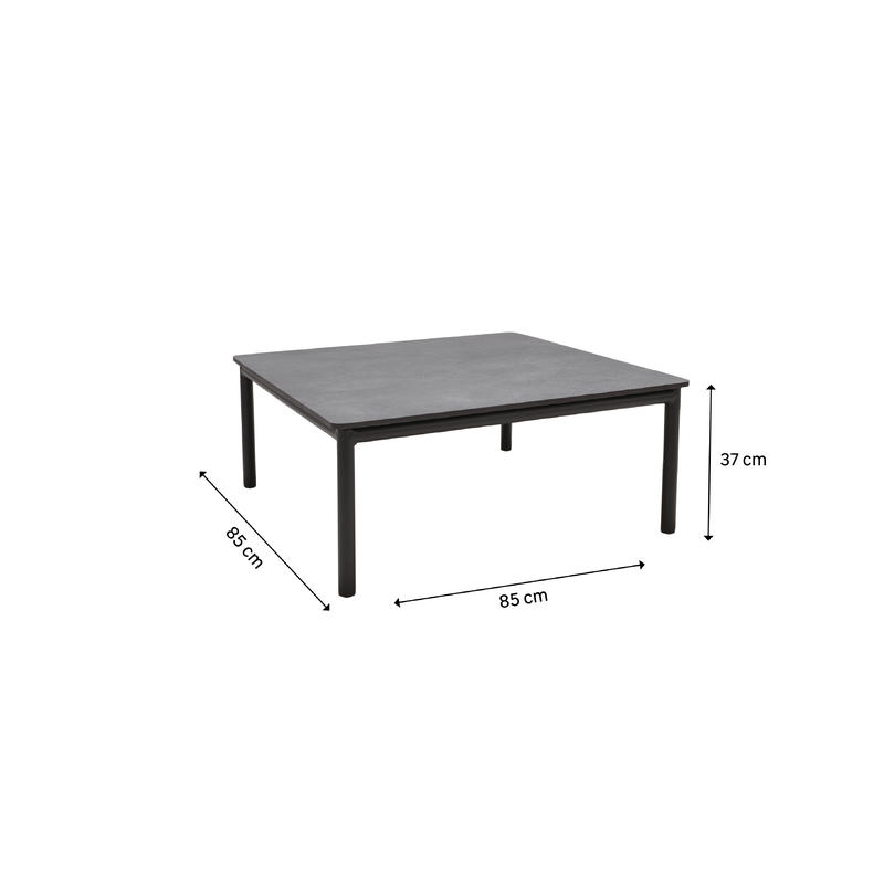 Table basse Idunn en aluminium et Duraboard Gris foncé - NATERIAL