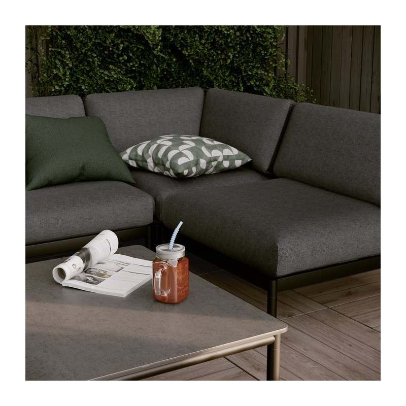 Table basse Idunn en aluminium et Duraboard Gris foncé - NATERIAL