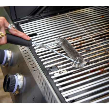 Barbecue à gaz Premium 6+2 brûleurs Upsilon en inox Noir - NATERIAL - 90881840