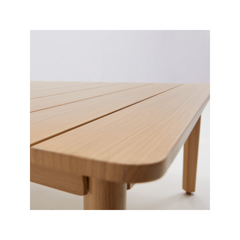 Table basse Nerea en aluminium effet bois 90x90cm - NATERIAL - 86545427